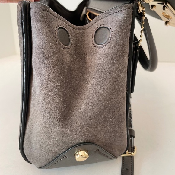 Coach Drifter Top Handle Leather Suede Chestnut Gray 38388 Shoulder Bag - Picture 8 of 16